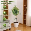 GAOMON 30" Artificial Cypress Topiary Ball Trees with Ground Spike, Set of 2 Artificial Shrubs Bushes Fake Evergreen Plants - 3 of 4