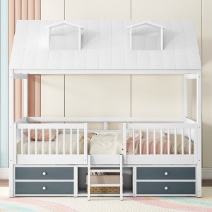 KIGFTSOD Wood Bed House Bed Frame - 1 of 4