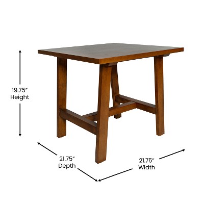 Walnut Solid Wood Farmhouse Trestle End Table