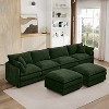 KWPZQEB 130.7" Modular Sectional Sofa, U Shaped Couch with Movable Ottoman, Modern 5-Seat Chenille Sofa with Deep Seat & Pillow for Living Room - 3 of 4