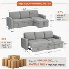 Yaheetech Convertible L-Shaped Sofa Bed with Chaise & USB & Type-C Ports - 3 of 4