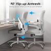 Infurnic Task and Office Chairs, Ergonomic Office Chair with Adjustable Lumbar Support and Armrests, for Home and Office, Gray, 25.59"*25"*40" - 3 of 4