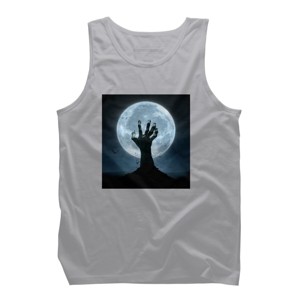 Men's Design By Humans Halloween! Zombie Hand Reaching from Grave T-Shirt By EBCD Tank Top - 1 of 4