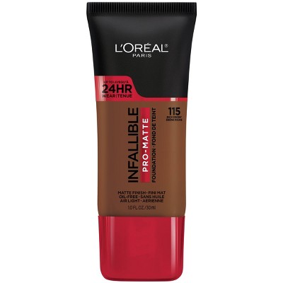 L'Oreal Paris Infallible Pro-Matte Foundation Normal/Oily Skin - 115 Rich Ebony - 1 fl oz