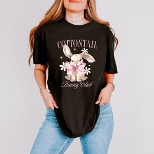 Simply Sage Market Coquette Cottontail Bunny Club Garment Dyed Tee - 1 of 4