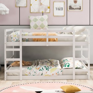 Racxily Bunk Beds, Bunk Bed for Kids Teens Adults with Ladders and Guardrail, Sturdy Wood Slats - 1 of 4