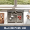 30" x 18" x 9" Built-in Kitchen Sink Stainless Steel Single Bowl Sink (with Accessories) and Pull-Down Faucet Modern Countertop Work Sink - 4 of 4