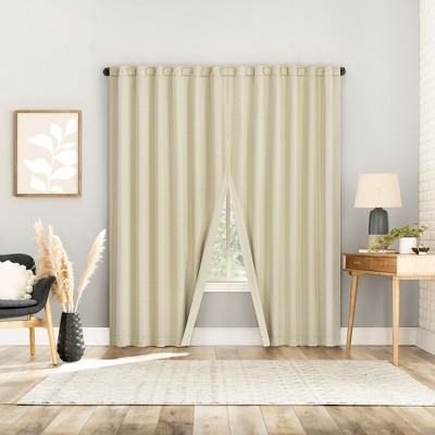 Cream Thermal Blackout Back Tab Curtain Panel Pair