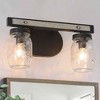 LNC Aries Traditional Mason Jar Vanity  Lights,Black and Rustic Brown/Black and Antique  Brown/Black and Light Gray, 2 Light/ 3 Light/ 4 Light - 2 of 4