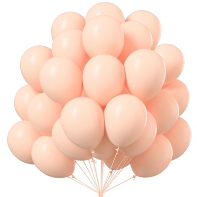 PartyWoo Balloons Pastel Orange Baby Pale Light Pink 12 Inch 50 pcs