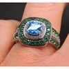 Hollie Statement Ring Halo Green Blue Cz Sterling Silver Womens Ginger Lyne Collection Size 6 - image 4 of 4