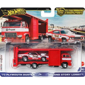 Hot Wheels 1973 Plymouth Duster & Second Story Lorry Team Transport - 1 of 3