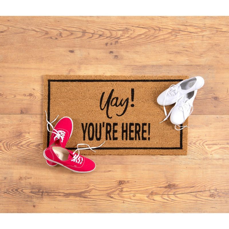 Shiraleah "Yay! You're Here" Rectangle Doormat, 3 of 5