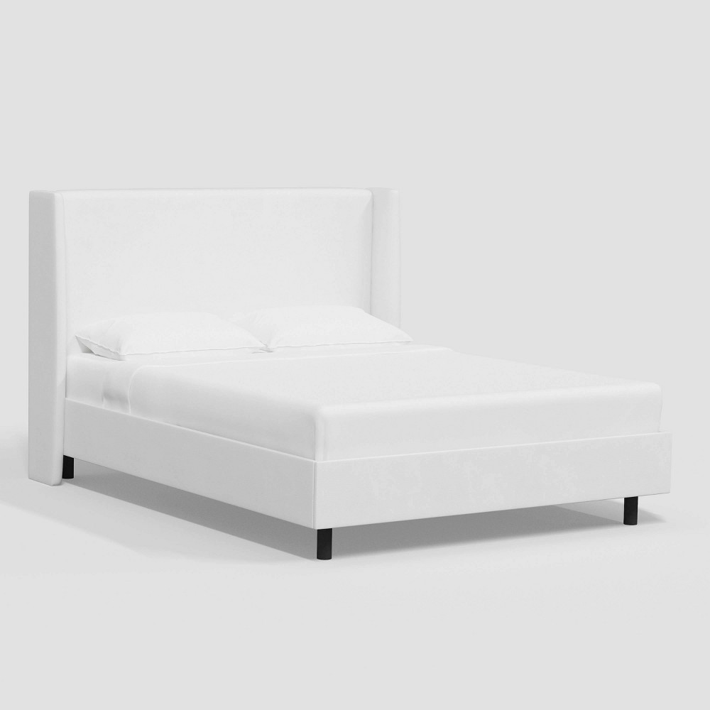 Photos - Bed Frame California King Antwerp Wingback Platform Bed in Velvet White - Threshold™