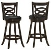Brown swivel bar stools (set of two) - 3 of 4
