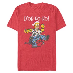 Mens The Simpsons D'oh Ho Ho Homer Lights T Shirt - 1 of 4