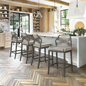 Arceso 26.5"H Counter Height Bar Stools , Boho-Style Rattan Chairs - 1 of 4