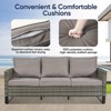 Buenhomino 7PCS Outdoor Patio Furniture Set,PE Wicker Patio Conversation Sets with 41" 50000BTU Fire Pit Table,Swivel Rocking Chairs Set - 4 of 4