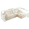 109'' Modern Boneless Sofa Couch, Corduroy Modular Sectional Sofa With L-Shape Chaise, No Assembly Required - 3 of 4