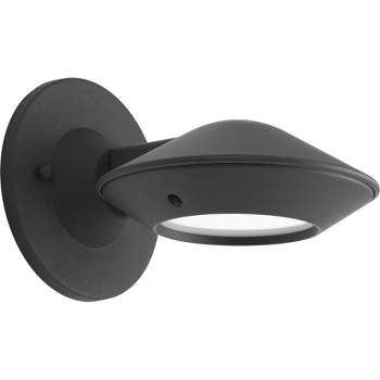 Progress Lighting Strata 1-Light Outdoor Black LED Wall Light with Shade