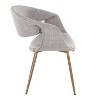LumiSource Set of 2 Curvo Upholstered PU Chair Antique Copper Metal/Gray Fabric - 3 of 4
