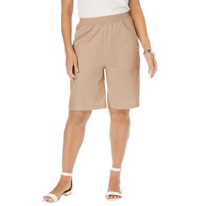 Jessica London Women's Plus Size Linen Short - 1 of 4