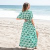 Women's Bohemian Floral Print Maxi Beach Dress with Side Slit - Cupshe - 4 of 4