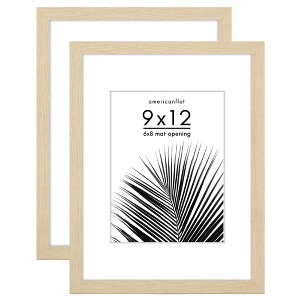 Americanflat 2 Pack of Picture Frames with Mat - Plexiglass Cover - 1 of 4