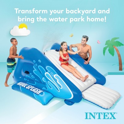 Blue and White Inflatable Vinyl Water Slide