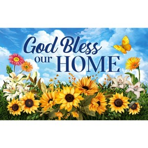 Briarwood Lane Summer Doormat 30x18 Indoor Outdoor God Bless Our Home For Summer Doormat - 1 of 4