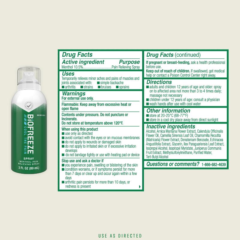 Biofreeze Pain Relieving 360 Spray - 3oz, 3 of 9