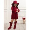 Cranberry Frost Burgundy Dress with Luxe Faux Fur Cuffs Mia Belle Girls - 4 of 4