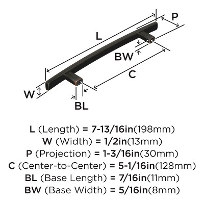 Cyprus 5-1/16 inch Oil-Rubbed Bronze Bar Pull