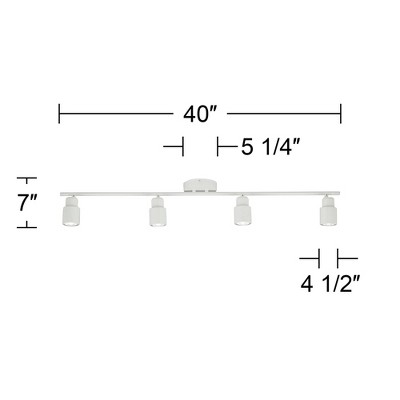 Melson White 4-Head LED Ceiling Track Light Fixture