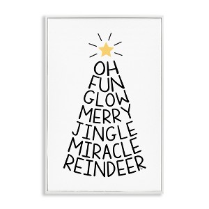 Stupell Industries Christmas Typography Tree Framed Giclee Art - 1 of 4