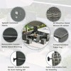 CAVINAS Front Porch Furniture, All-Weather Rattan Outdoor Sofa Set Tempered Glass Tabletop Outdoor Dining for Garden - 3 of 4