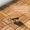 SEVOBAL 27 PCSCarpet Tiles 12" x 12" Interlocking Acacia Wood Deck Tiles Waterproof Mold Resistant for Outdoor Flooring, Gray, 13.85"*13.85"*31.4" - 3 of 4