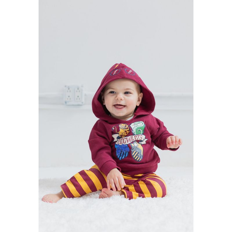 Harry Potter Baby Fleece Pullover Hoodie Bodysuit and Pants 3 Piece Outfit Set Newborn to Infant, 2 of 10