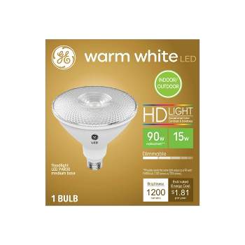 GE Warm White LED HD Floodlight 15W 90W Equivalent Indoor/Outdoor Medium Base