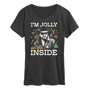 Women's - Yellowstone - RIP I'm Jolly on the Inside Short Sleeve Graphic T-Shirt - 1 of 4