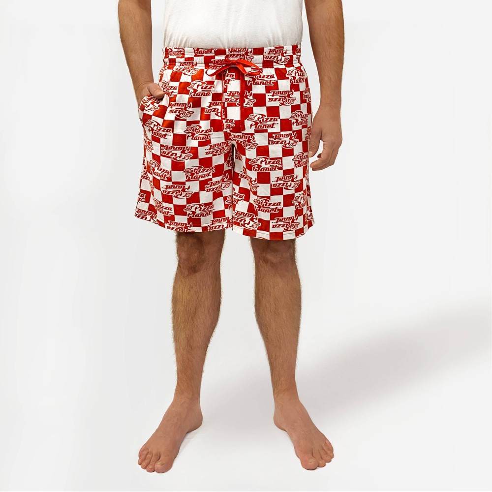Men's Disney Toy Story 8" Pizza Planet Pajama Shorts - Red L