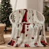 Lomsoe Snowman Christmas Tree Candy Cane Blanket - Soft Flannel All-Season Throw with Winter Holiday. - 2 of 4
