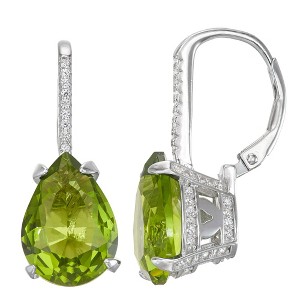 Designs by Gioelli Sterling Silver Simulated Gemstone Leverback Earrings - 1 of 2
