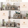 Dog Crate Furniture for 2 Dogs, 71" XXL Indoor Kennel with 3 Drawers & Removable Divider, Wooden Double Crate TV Stand - 3 of 4