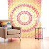 HomeRoots 92" X 84" Mustard Red And White Mandala Cotton Hanging Tapestry - 2 of 4