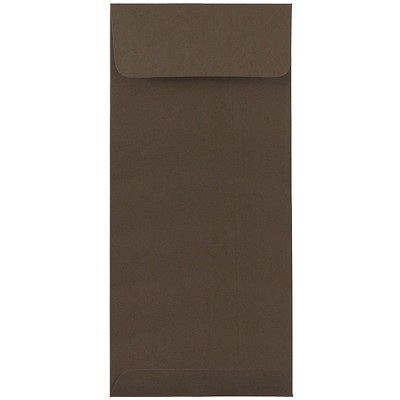 JAM Paper #10 Policy Business Envelopes 4.125 x 9.5 Chocolate Brown Recycled 900940724I