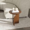 POVISON 19.69'' Mid-century Modern Round Side Table, Minimalist End Table, Walnut Color - 3 of 4