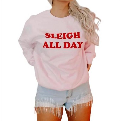 Women's Sleigh All Day Christmas Sweatshirt - mugsby