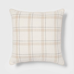 Woven Striped with Plaid Reverse Throw Pillow - Threshold™ - 1 of 4