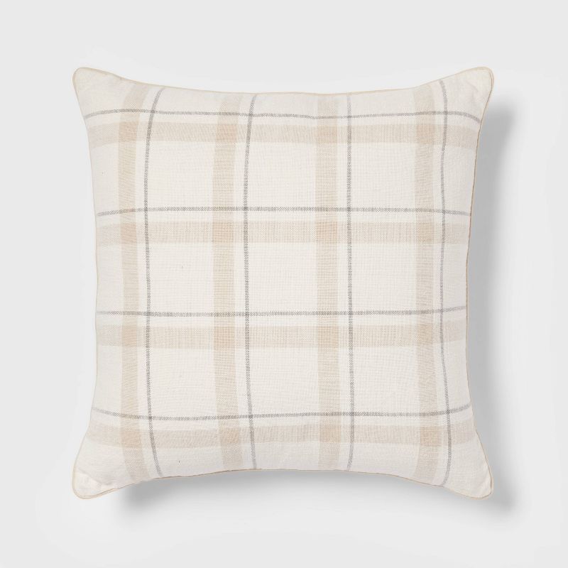 Woven Striped with Plaid Reverse Throw Pillow - Threshold™, 1 of 12